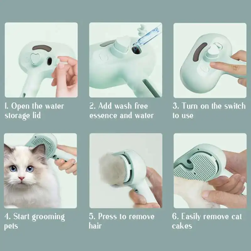 Pets Spray Hair Comb Pet Hair Remover Cleaning Brush